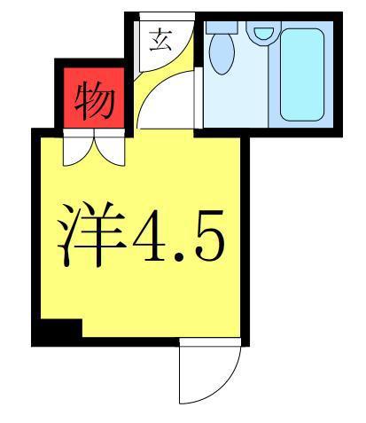 アクアステージ(ワンルーム/3階)の間取り写真
