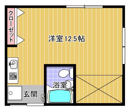 SKハイツ(ワンルーム/1階)の間取り写真