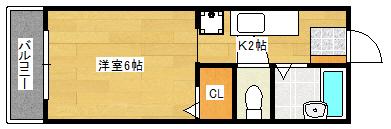 キャッスル21(1K/1階)の間取り写真