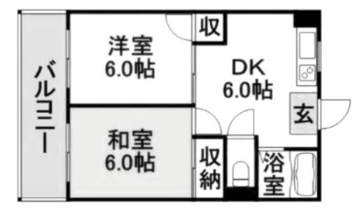 レジデンス西町(2DK/3階)の間取り写真