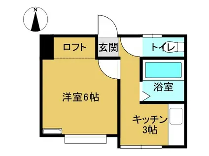 ハイツグランシェル(1K/2階)の間取り写真