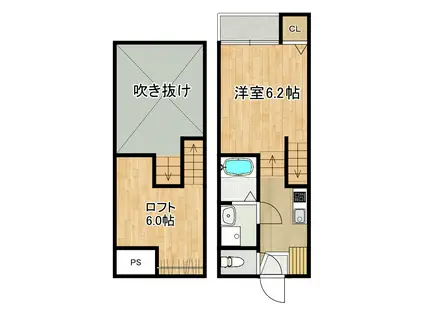 MODERN PALAZZO西栄田SUNNYHILL(1K/1階)の間取り写真