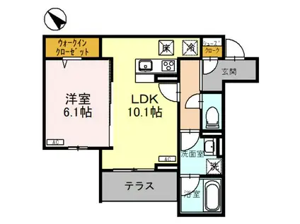 D-ROYAL中央ウエスト(1LDK/3階)の間取り写真