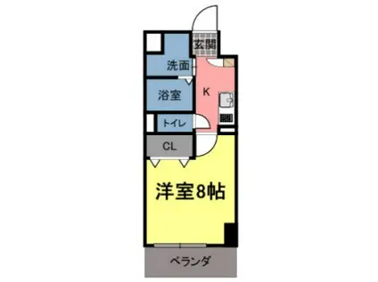 エスプレイスビルド(1K/8階)の間取り写真