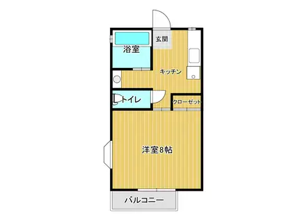 コーポアイG棟(1K/1階)の間取り写真