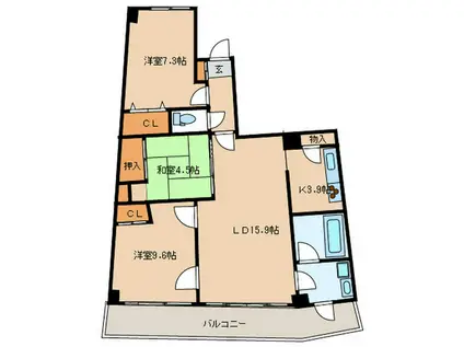 アイランドシティインフィニガーデンサウス棟(3LDK/6階)の間取り写真