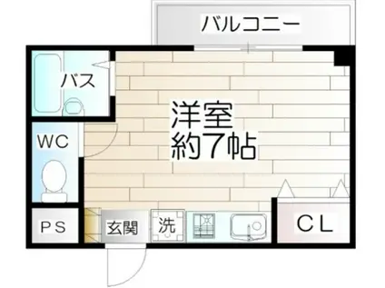 YS WORLD(ワンルーム/1階)の間取り写真