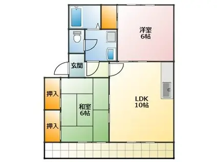 レガーロ寿里 B(2LDK/2階)の間取り写真