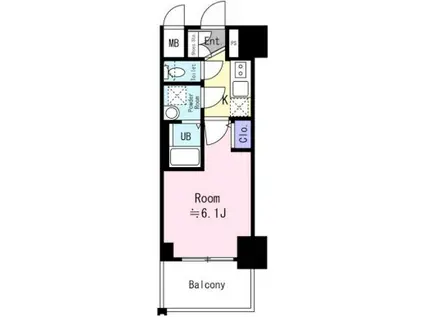 エスリード神戸兵庫駅ミッドポート(1K/11階)の間取り写真