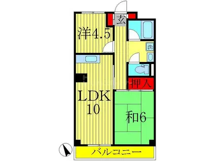 山口マンション(2LDK/6階)の間取り写真
