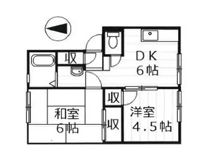 メゾンセンチュリーA棟(2DK/1階)の間取り写真