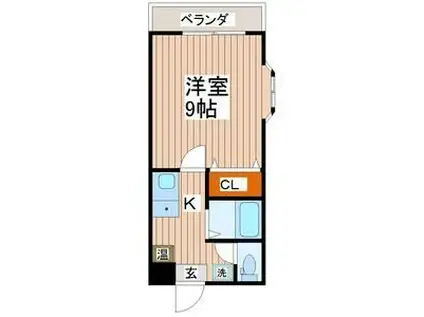 BLDクリエートI(1K/2階)の間取り写真