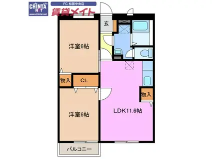 サニーヒル.ゴン(2LDK/1階)の間取り写真