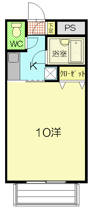 レセントΒ(1K/2階)の間取り写真