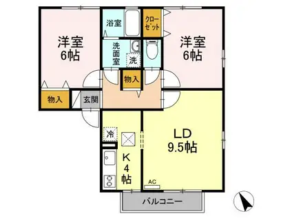 セジュールイズミ A/B/C(2LDK/1階)の間取り写真