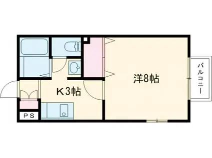 サンプレリュードIII(1K/2階)の間取り写真