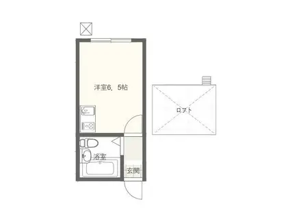 R-鎌倉(1K/2階)の間取り写真