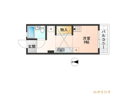 ルミナス パルビラ(ワンルーム/4階)の間取り写真