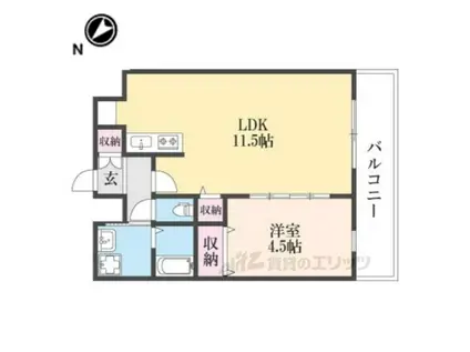 エトワール磐船(1LDK/2階)の間取り写真