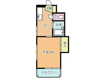 シャトレ熊本(1K/4階)の間取り写真
