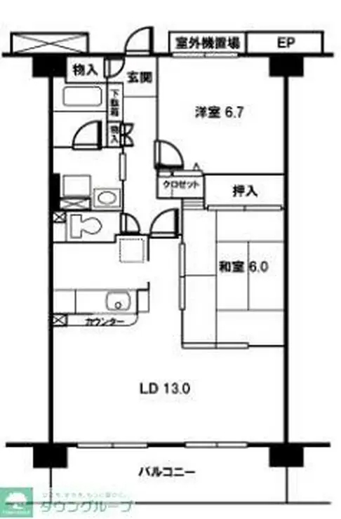 パウロニアヒルズ 7階階 間取り