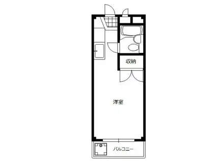 コンチネンタル学南町(1K/2階)の間取り写真