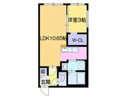 オルセーイスト住ノ江(1LDK/5階)の間取り写真