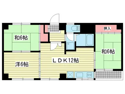 メゾンド上高丸(3LDK/2階)の間取り写真