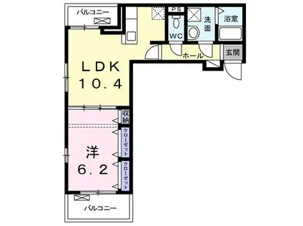ボヌール・シャンブルV(1LDK/3階)の間取り写真