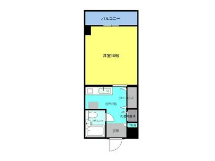 シティガーデン増泉(ワンルーム/9階)の間取り写真