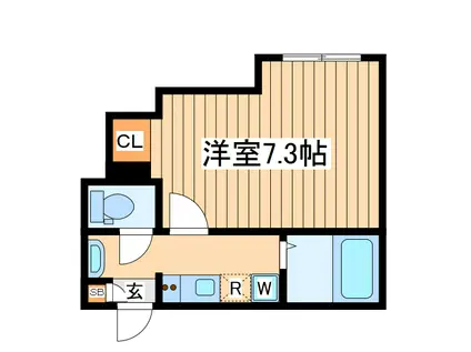 ウィズファン小田急相模原駅前(1K/2階)の間取り写真