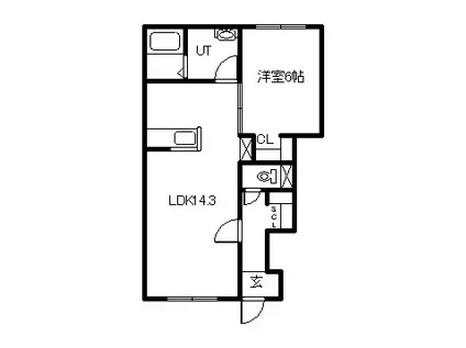 ティラトーレI・II(1LDK/1階)の間取り写真