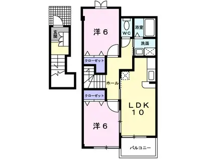 ボナジョルナータ(2LDK/2階)の間取り写真