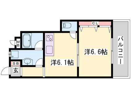 モンレーヴ本町(1LDK/1階)の間取り写真