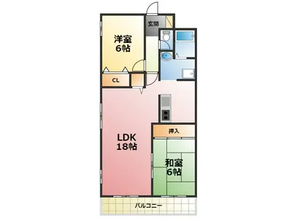 クレスト289(2LDK/3階)の間取り写真