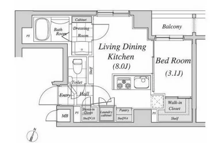レジディア神田 5階階 間取り