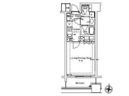 パークアクシス御茶ノ水ステージ(1K/6階)の間取り写真