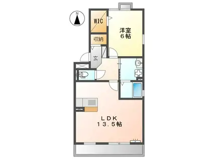 クレセント(1LDK/3階)の間取り写真