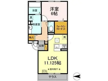 ブリランテA(1LDK/1階)の間取り写真