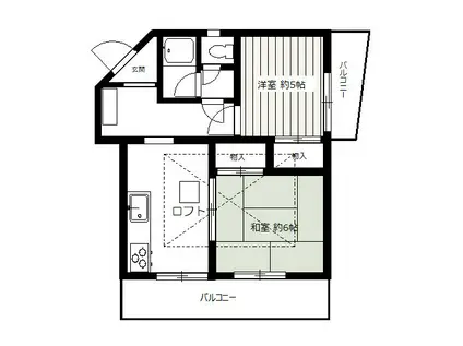 内田ビル(2DK/3階)の間取り写真