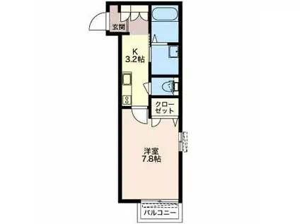 ウィン・恵比寿音羽(1K/2階)の間取り写真