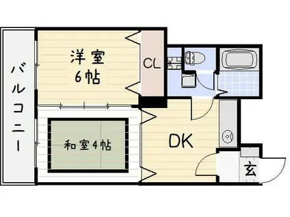 ウインズ浅香I・II(2DK/2階)の間取り写真