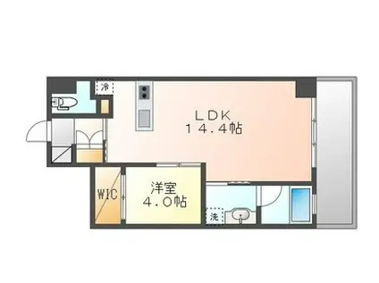 栄タワーヒルズ(1LDK/16階)の間取り写真