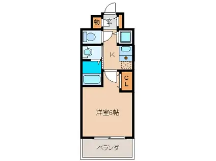 クレシア弐番館(1K/3階)の間取り写真