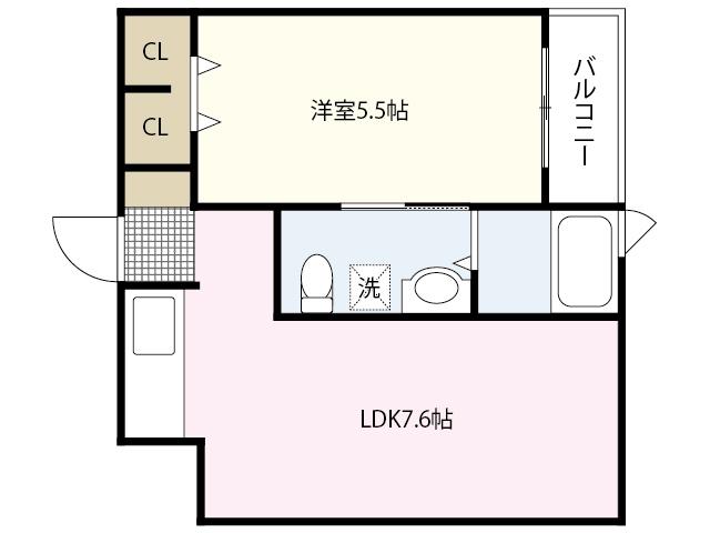 リーベ上東雲(1LDK/4階)の間取り写真
