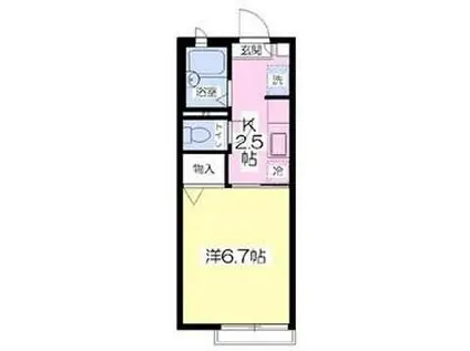 パークコート(1K/1階)の間取り写真