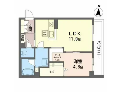 シリウス(1LDK/1階)の間取り写真