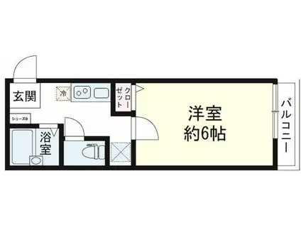 SEMIFUSA(1K/3階)の間取り写真