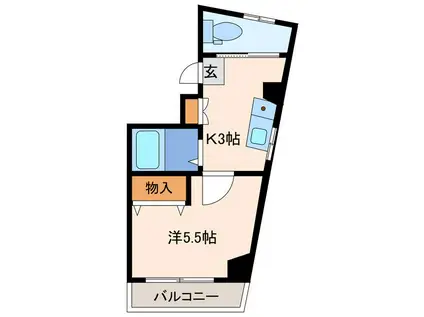 柳澤ハイツ第II(1K/2階)の間取り写真
