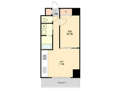 AHビル(1LDK/4階)の間取り写真